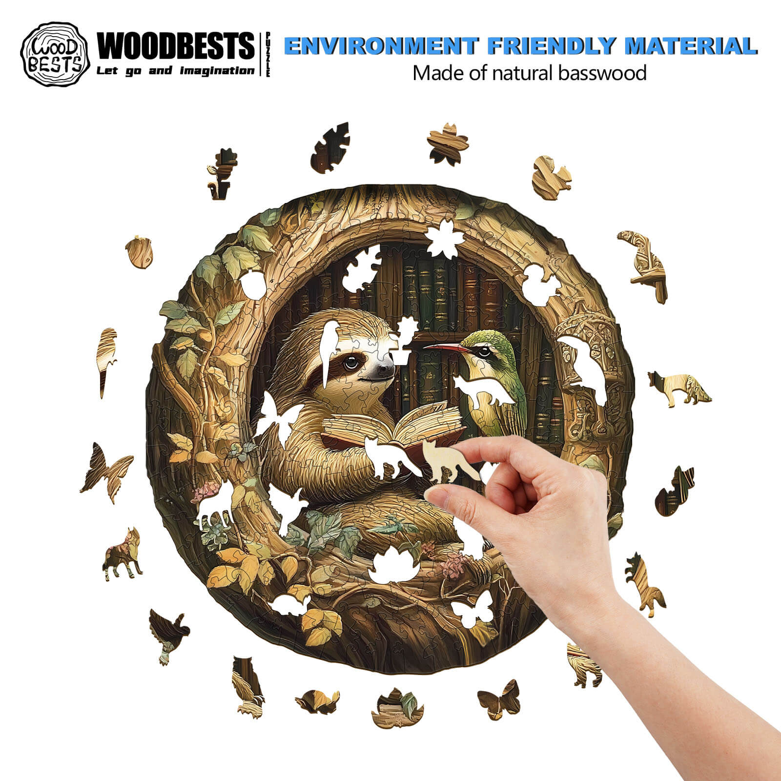 Zoological Library Wooden Jigsaw Puzzle - Image 4